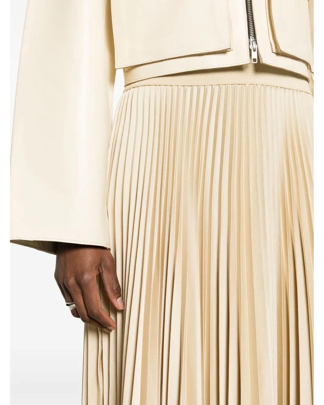 Joseph Natural Ade Pleated Midi Skirt
