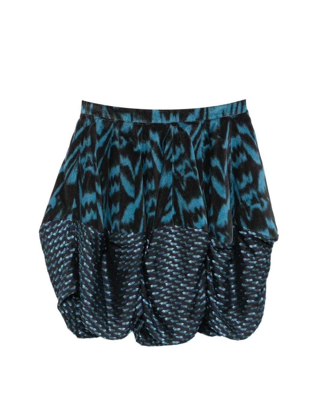 Kiko Kostadinov Blue Ikat-Print Mini Skirt