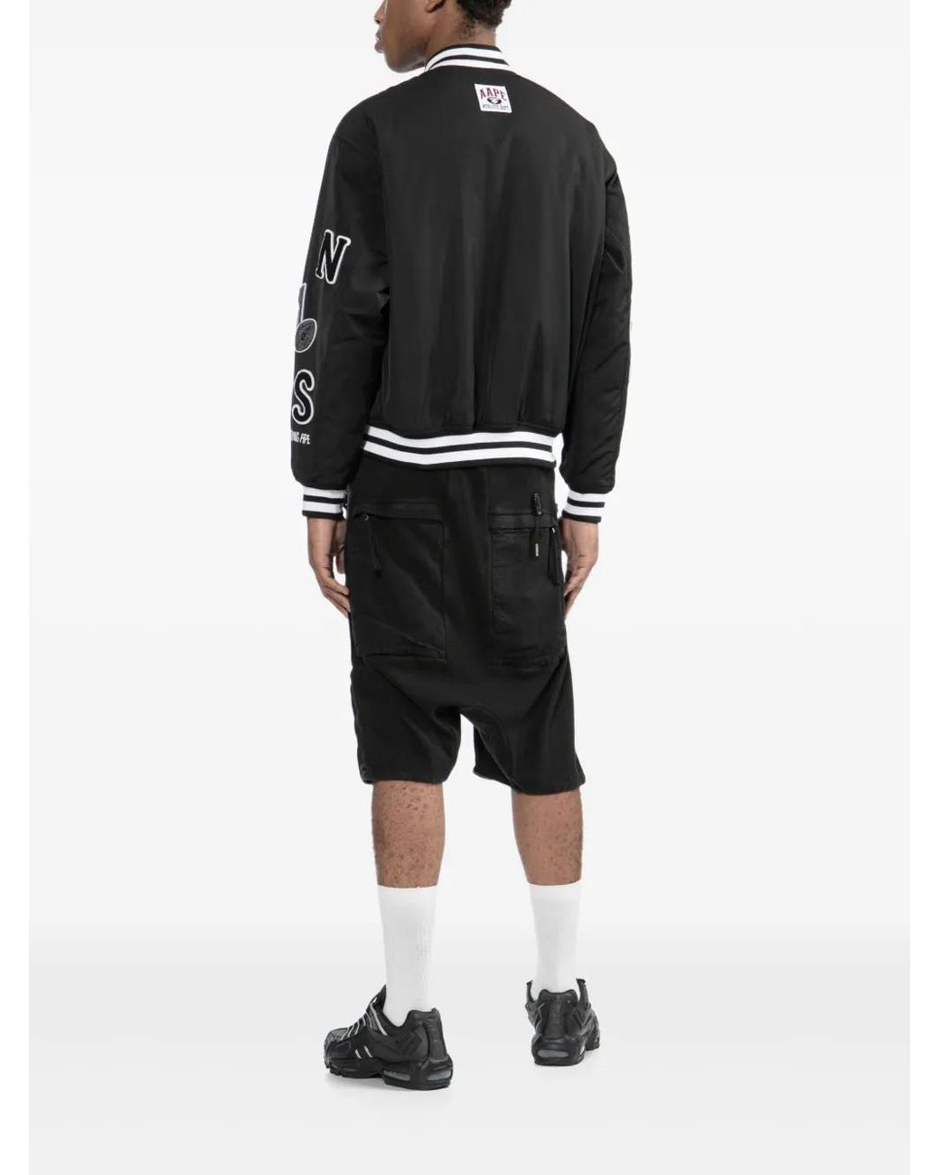 Aape By A Bathing Ape Black Logo-Embroidered Jacket for men