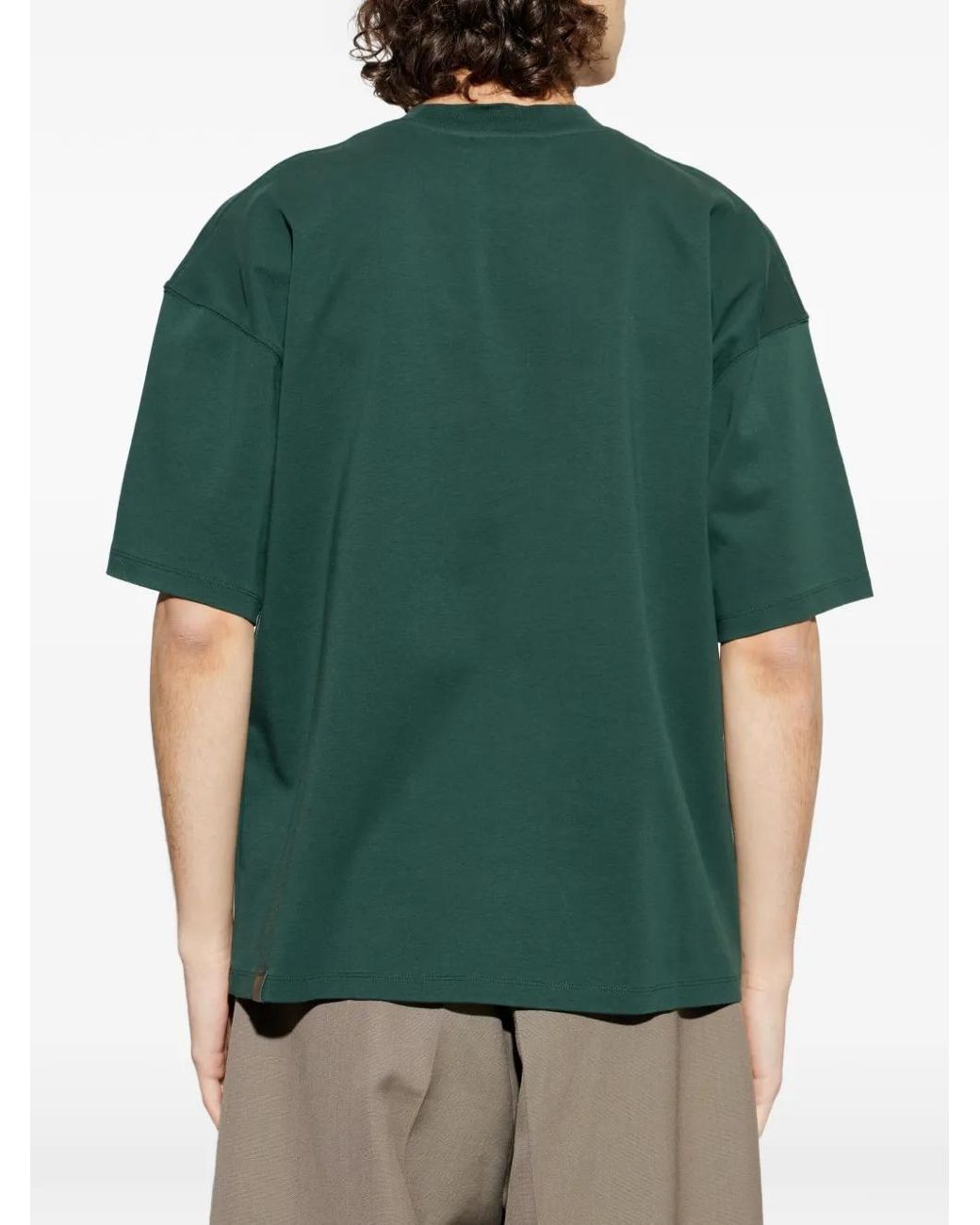 DARKPARK Green Mick Slit Crew Neck T-Shirt for men