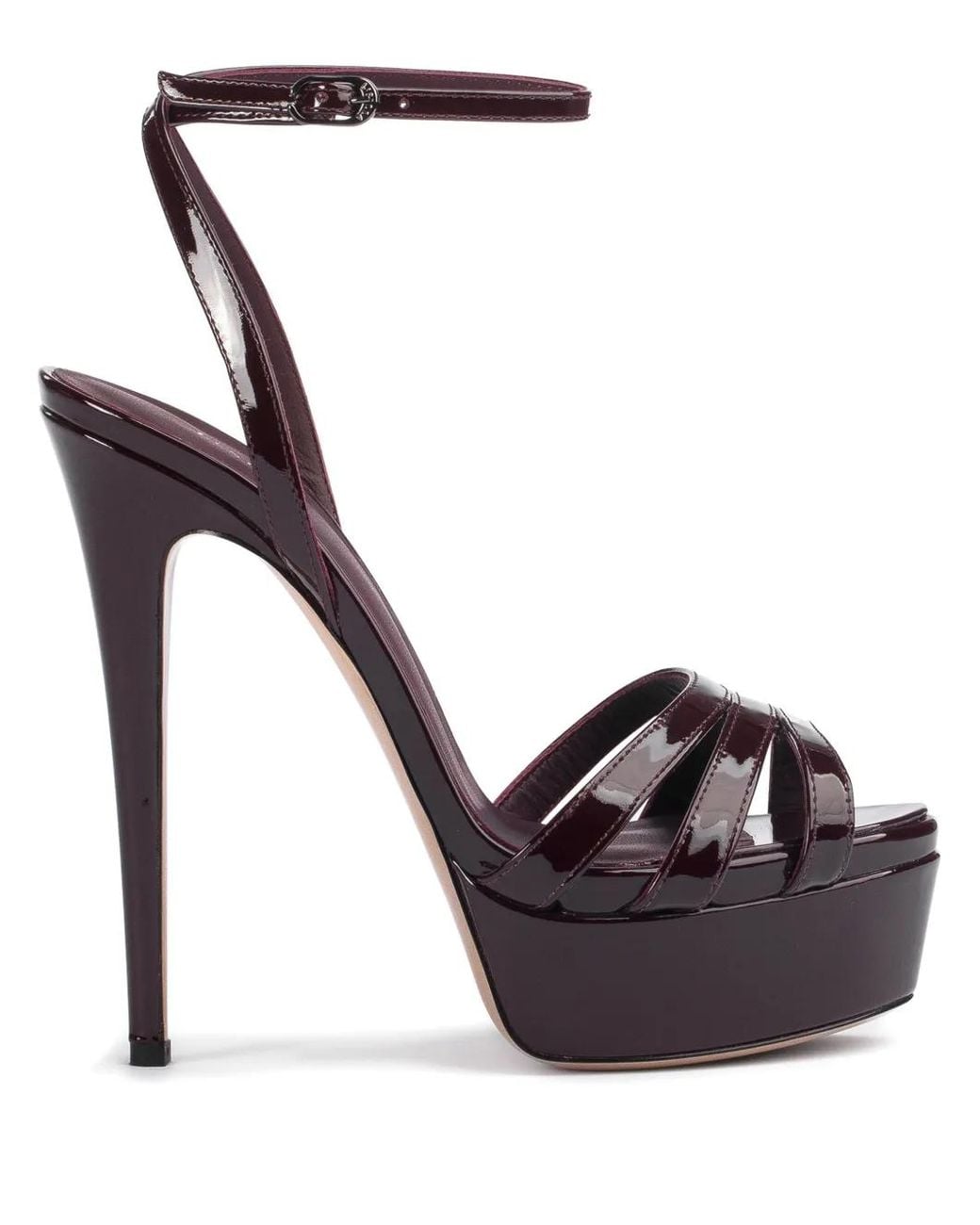 Le Silla Black 140Mm Lola Patent-Leather Sandals