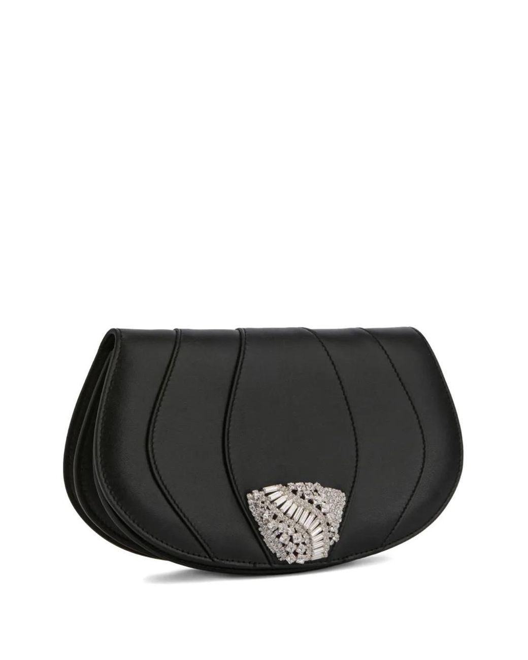 Giuseppe Zanotti Black Orbits Leather Clutch Bag