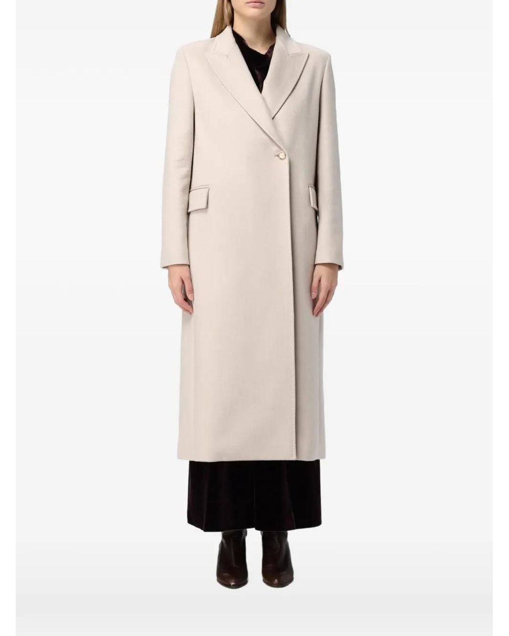 Agnona Natural Peak-Lapels Double-Breasted Cashmere Coat
