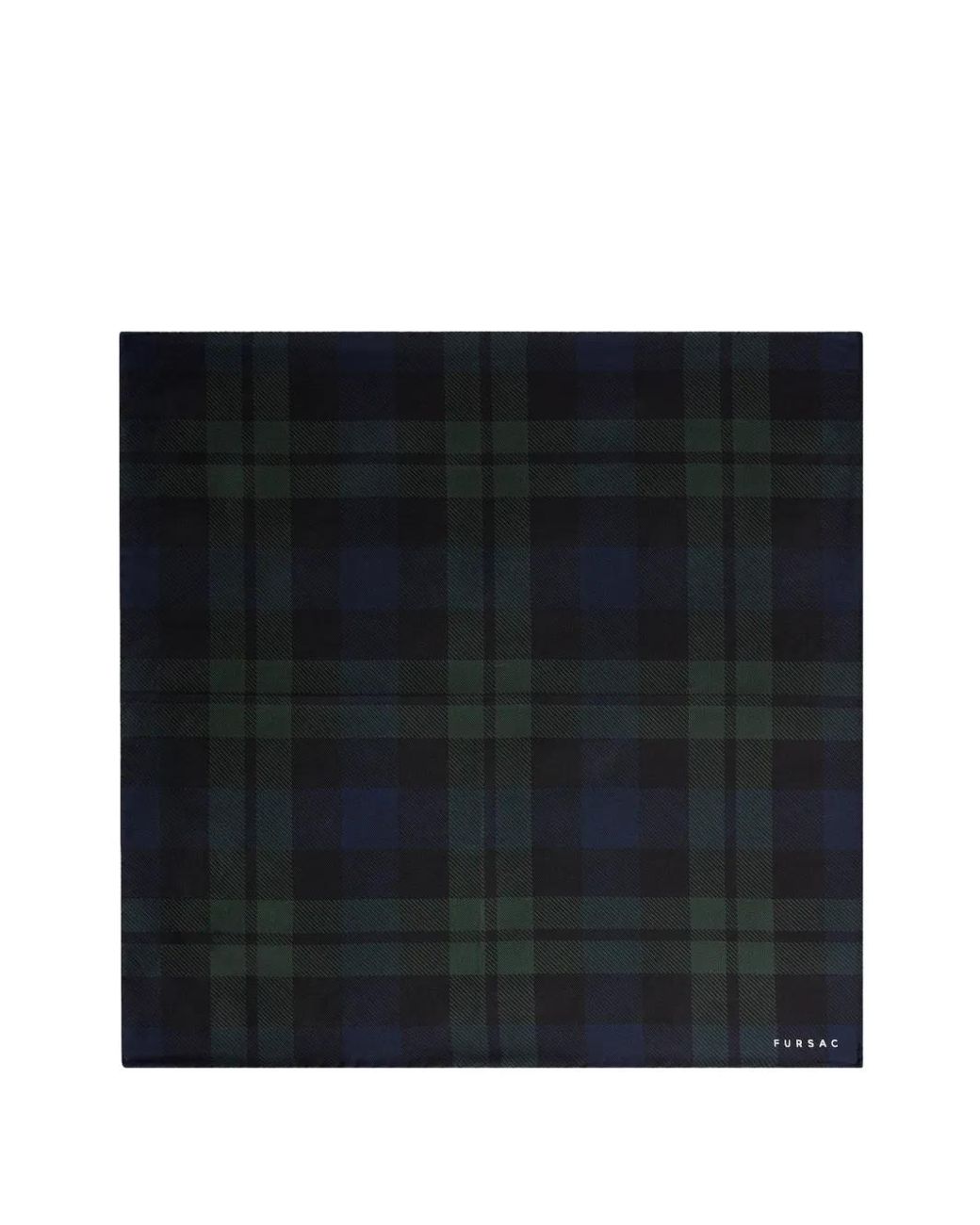 Fursac Black Tartan Pocket Square for men