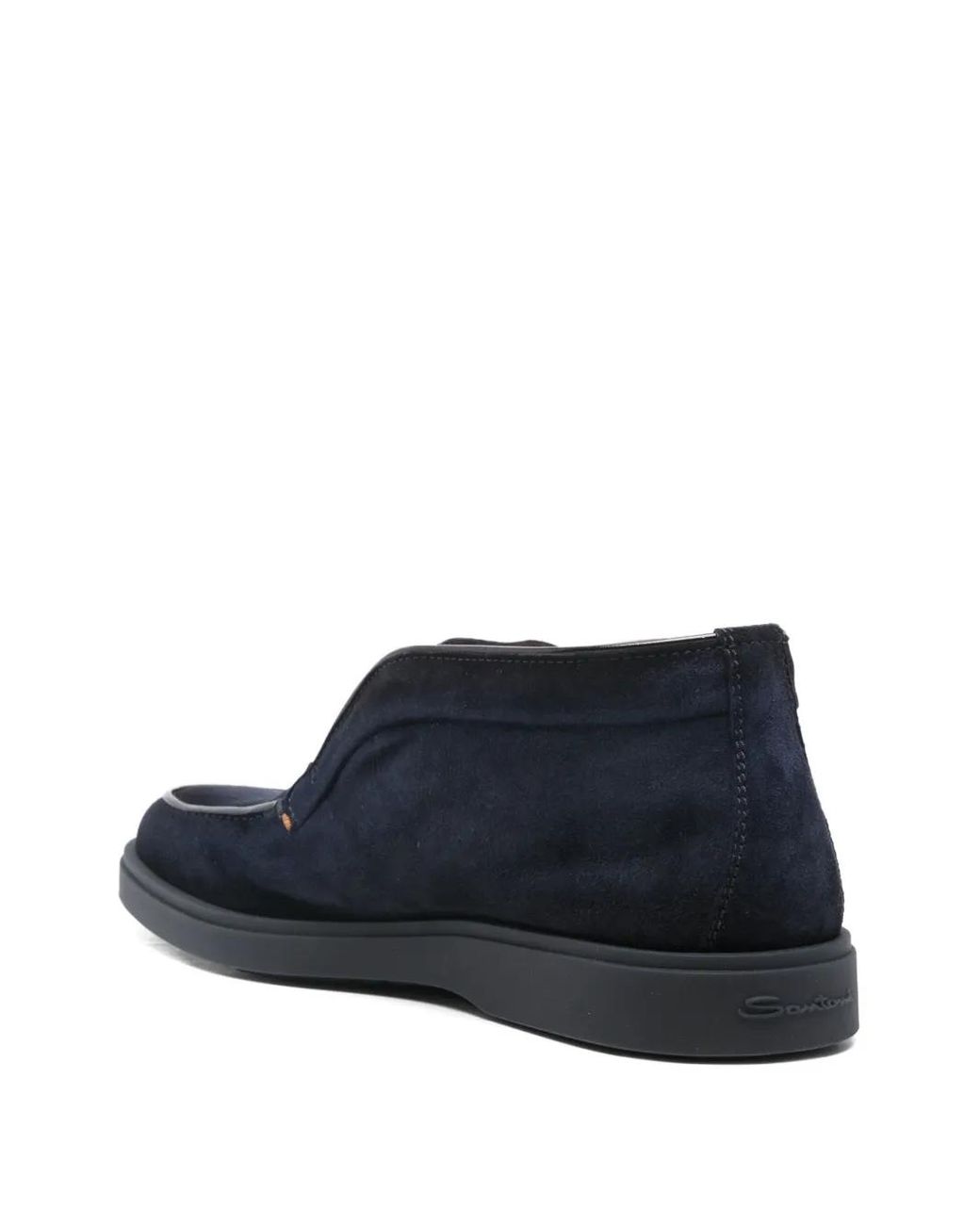 Santoni Blue Suede Loafers for men