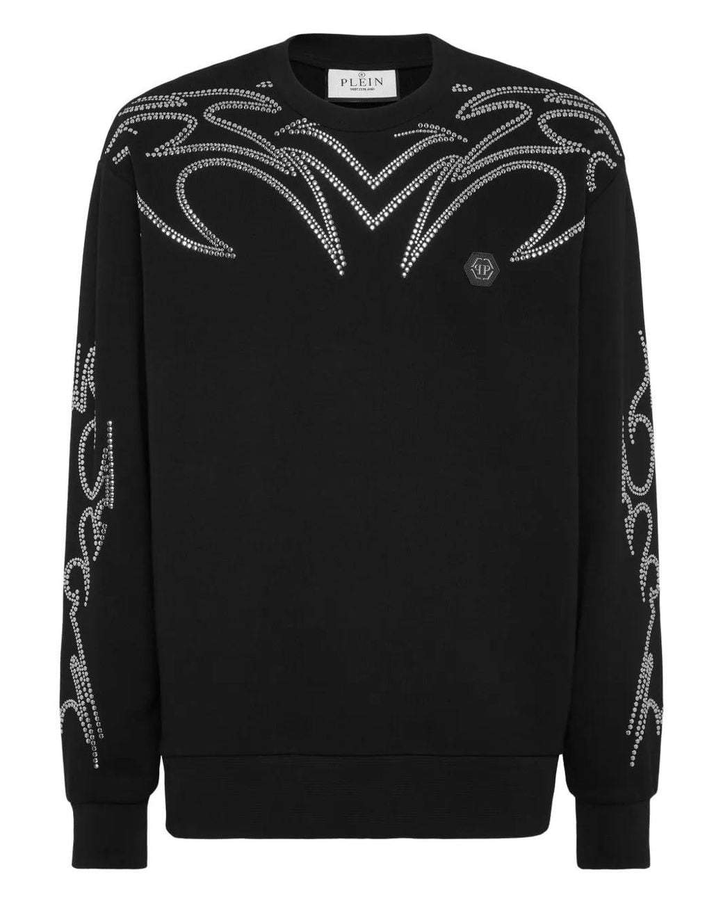 Philipp Plein Black Stud-Detailing Sweatshirt for men