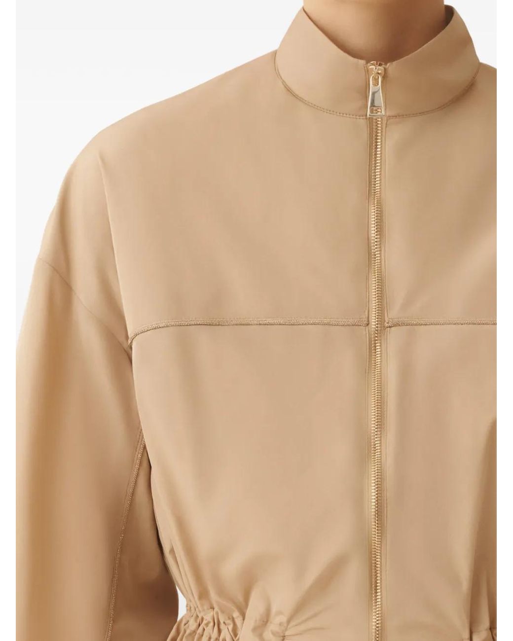 Fabiana Filippi Natural Zip Flared Coat