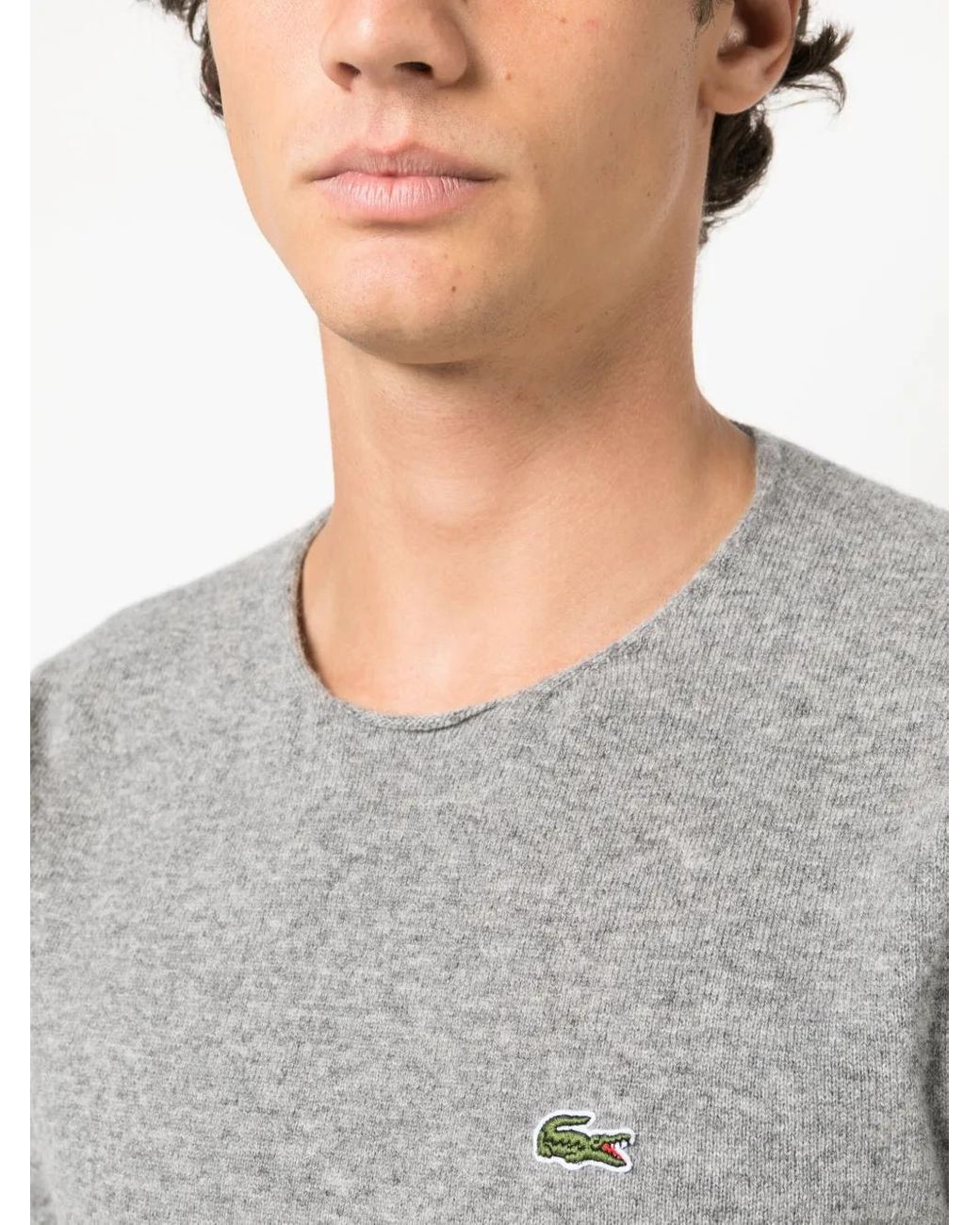 Comme des Garçons Intarsia Wool Sweater With Crocodile Design in Gray für Herren
