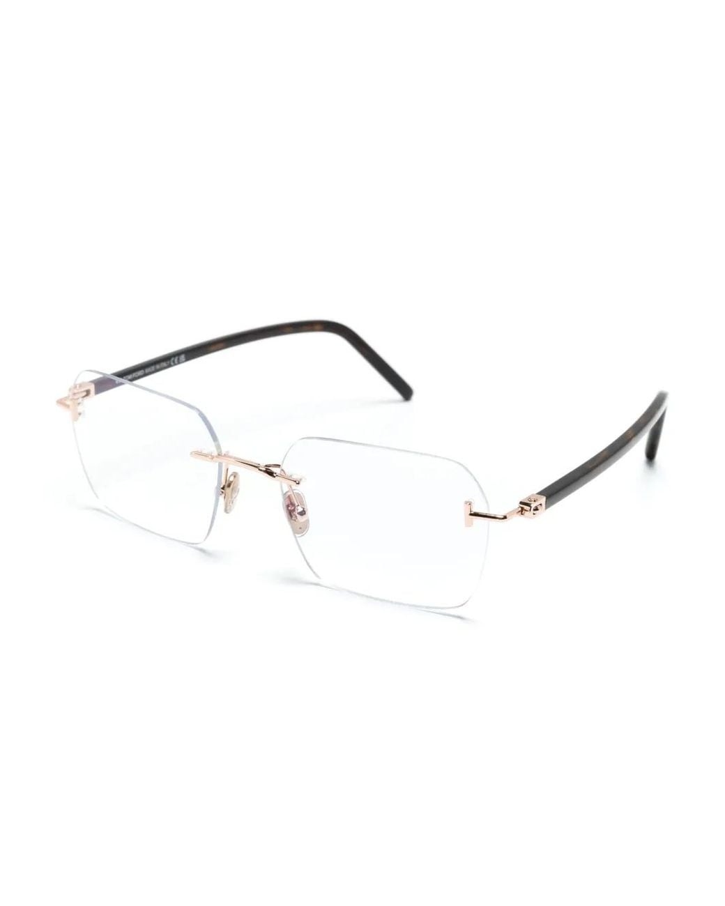 Tom Ford Metallic Rectangular Opticals