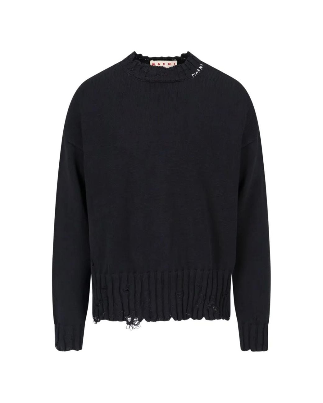 Marni Black Cotton Knitted Sweater for men