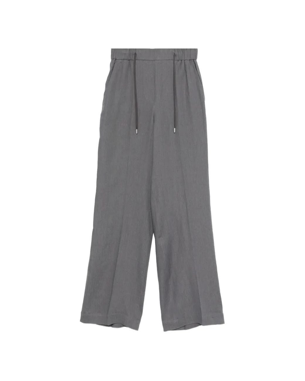 Peserico Gray Drawstring Trousers