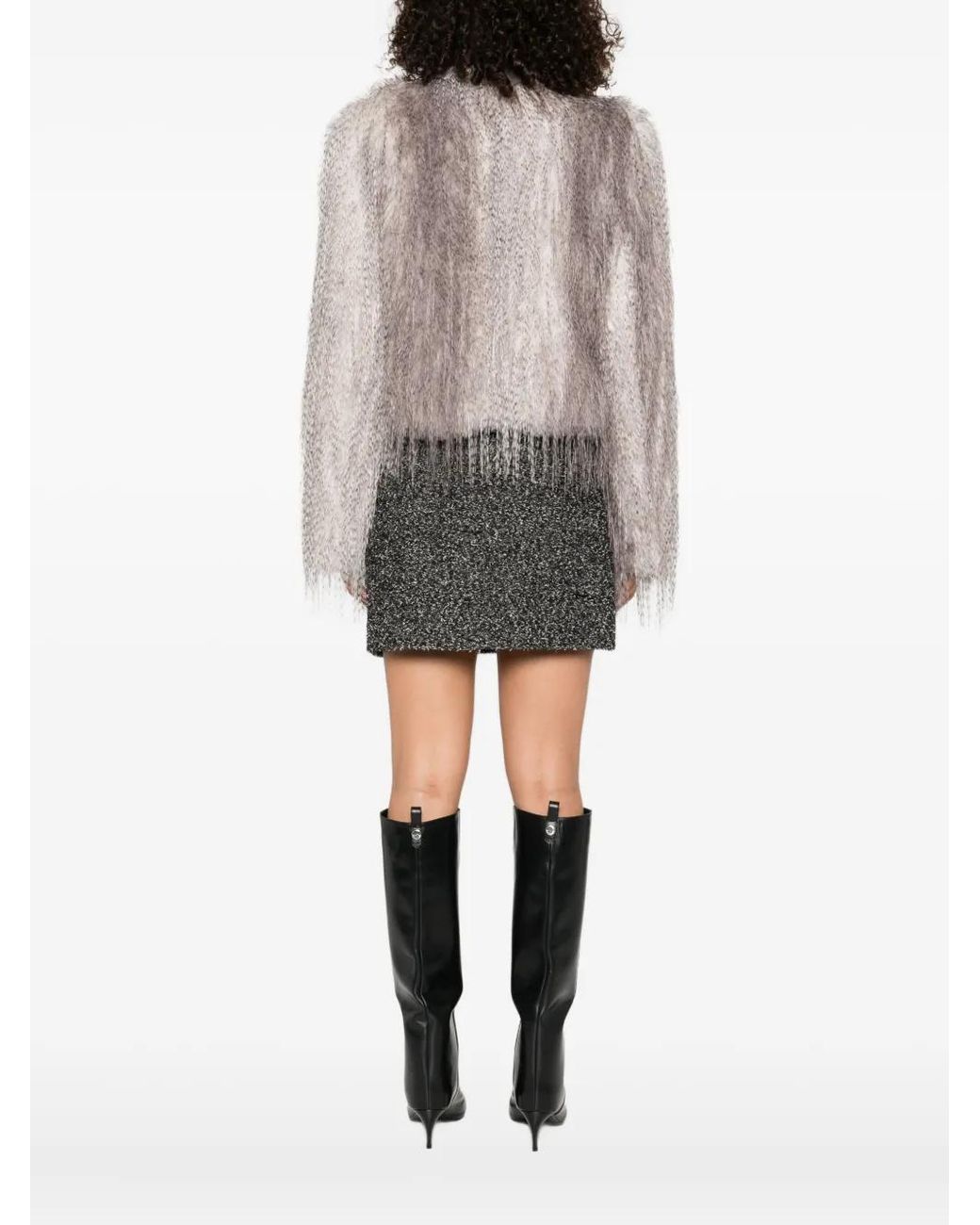 GIUSEPPE DI MORABITO Gray Faux-Fur Jacket