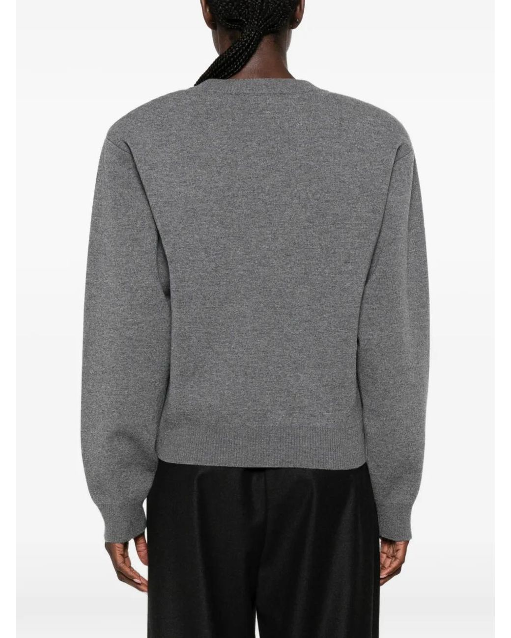 Rohe Gray Ribbed-Trim Sweater