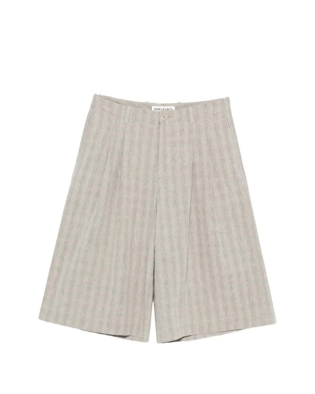 Pantalones Cortos Split A Cuadros Our Legacy de hombre de color White