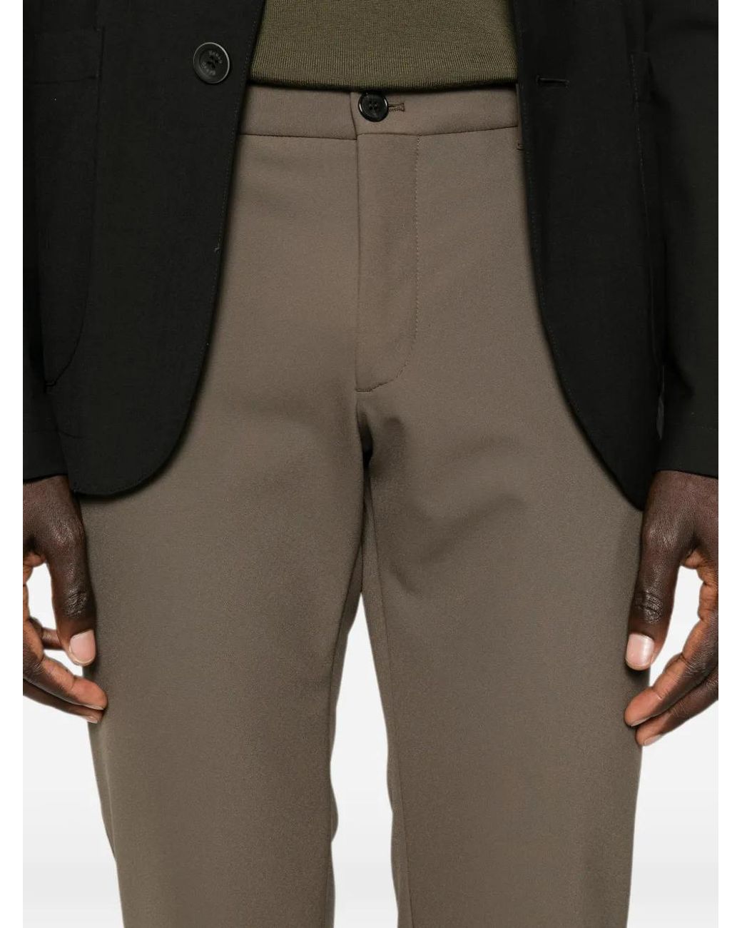 Incotex Gray Belt-Loop Zip-Fastening Trousers for men