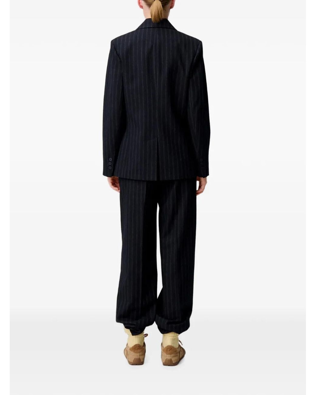 Claudie Pierlot Blue Striped Wool-Blend Jacket