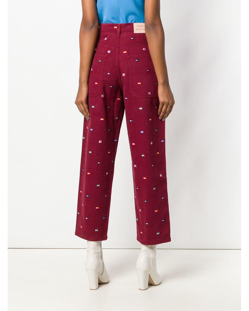 Tommy Hilfiger Embroidered Logo Trousers | Lyst