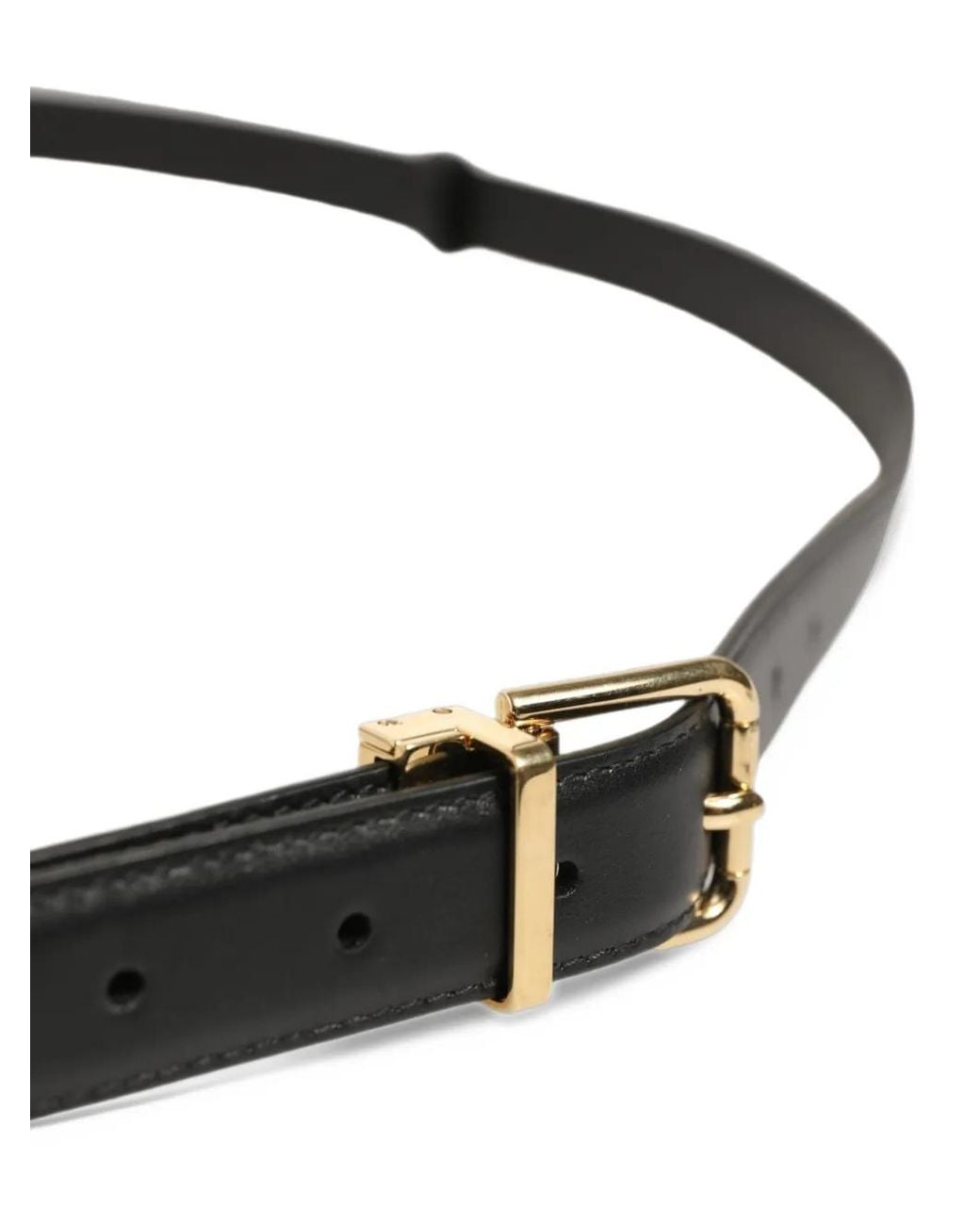Dolce & Gabbana Black Leather Double-Wrap Belt