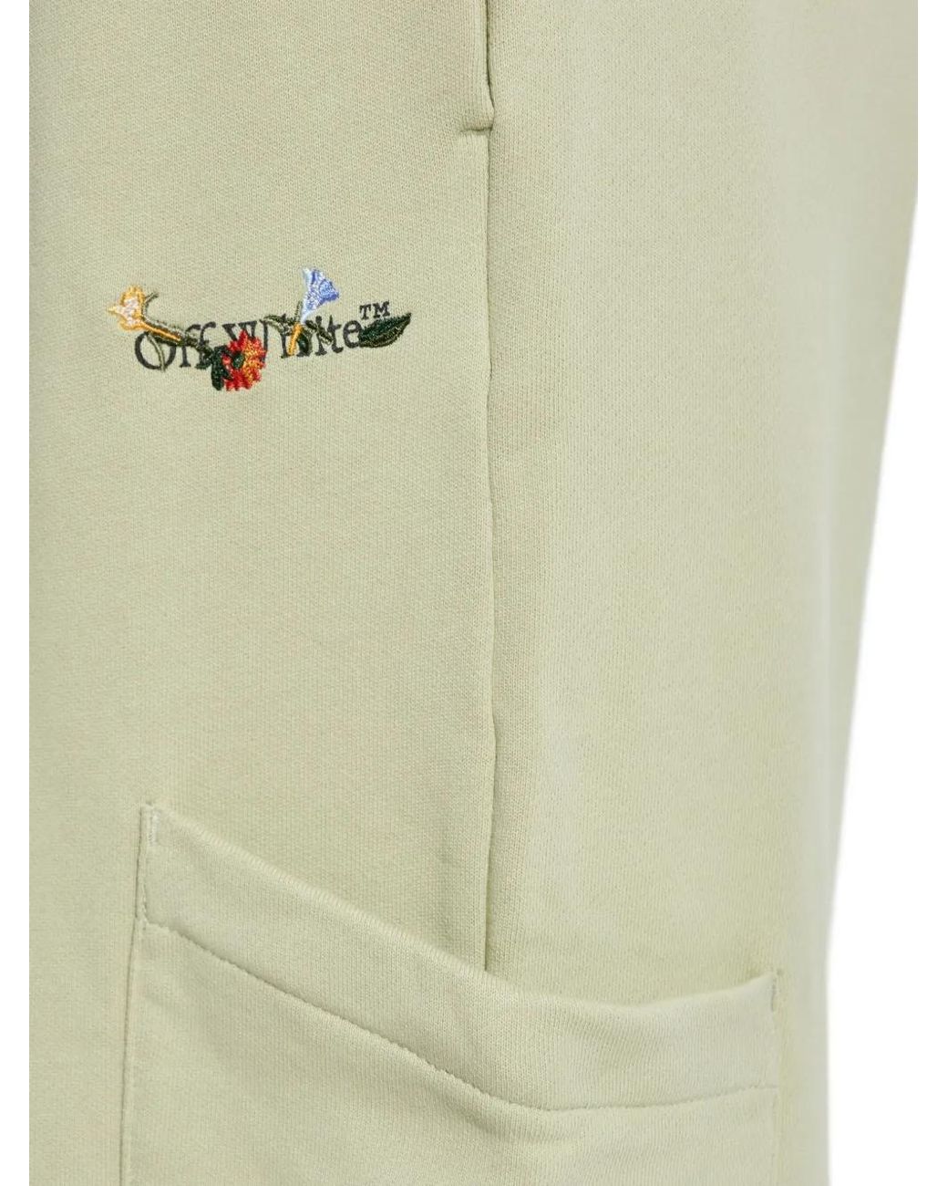 Off-White c/o Virgil Abloh Green Logo-Embroidered Cargo Pants