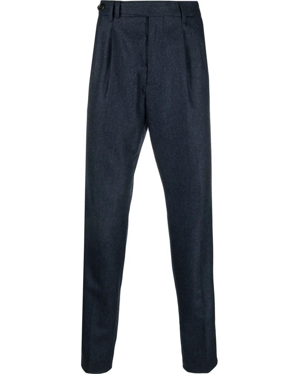 Brunello Cucinelli Blue Pleat-Detail Tailored Trousers for men