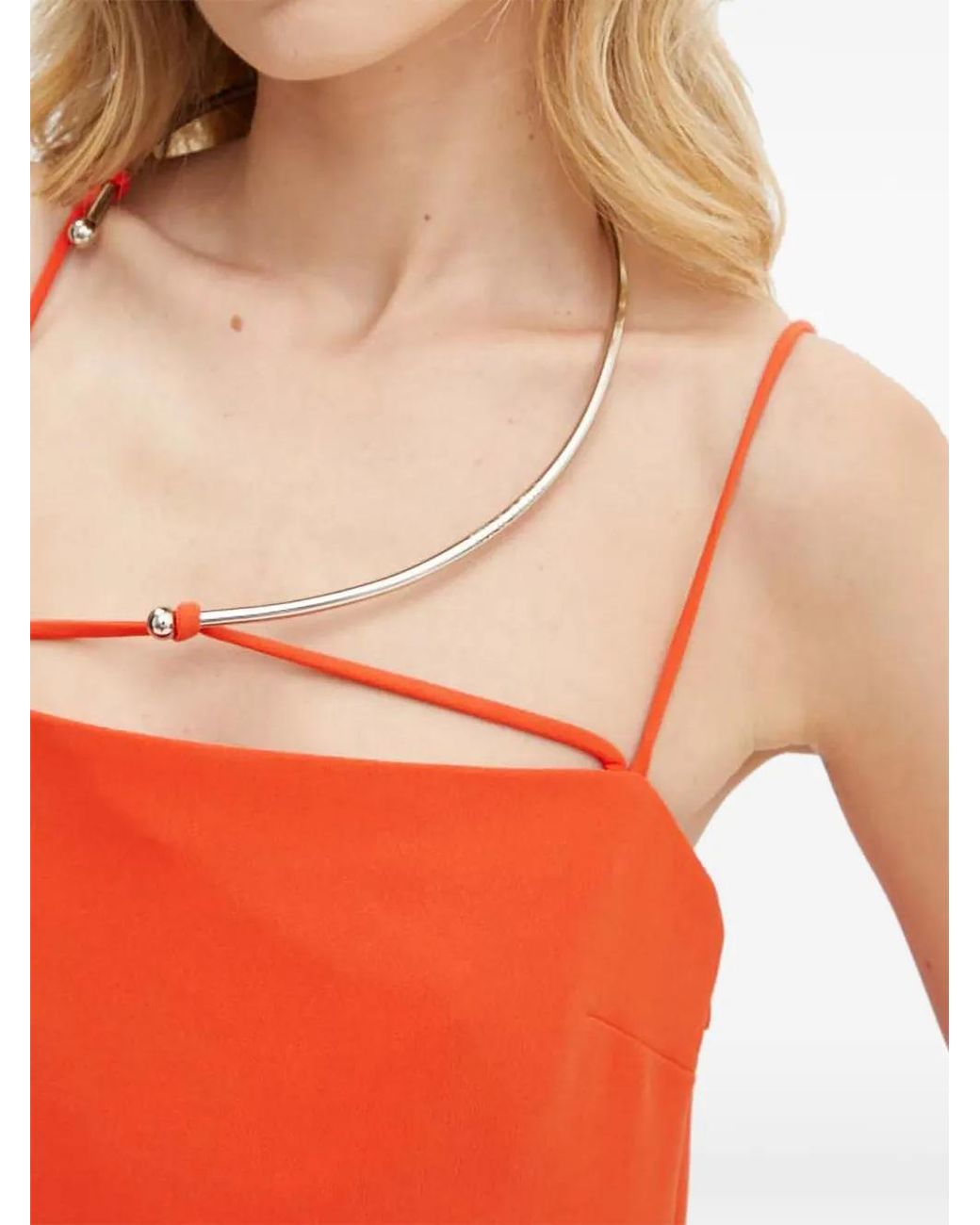 Stine Goya Red Sofie Strap Cut-Out Maxi Dress