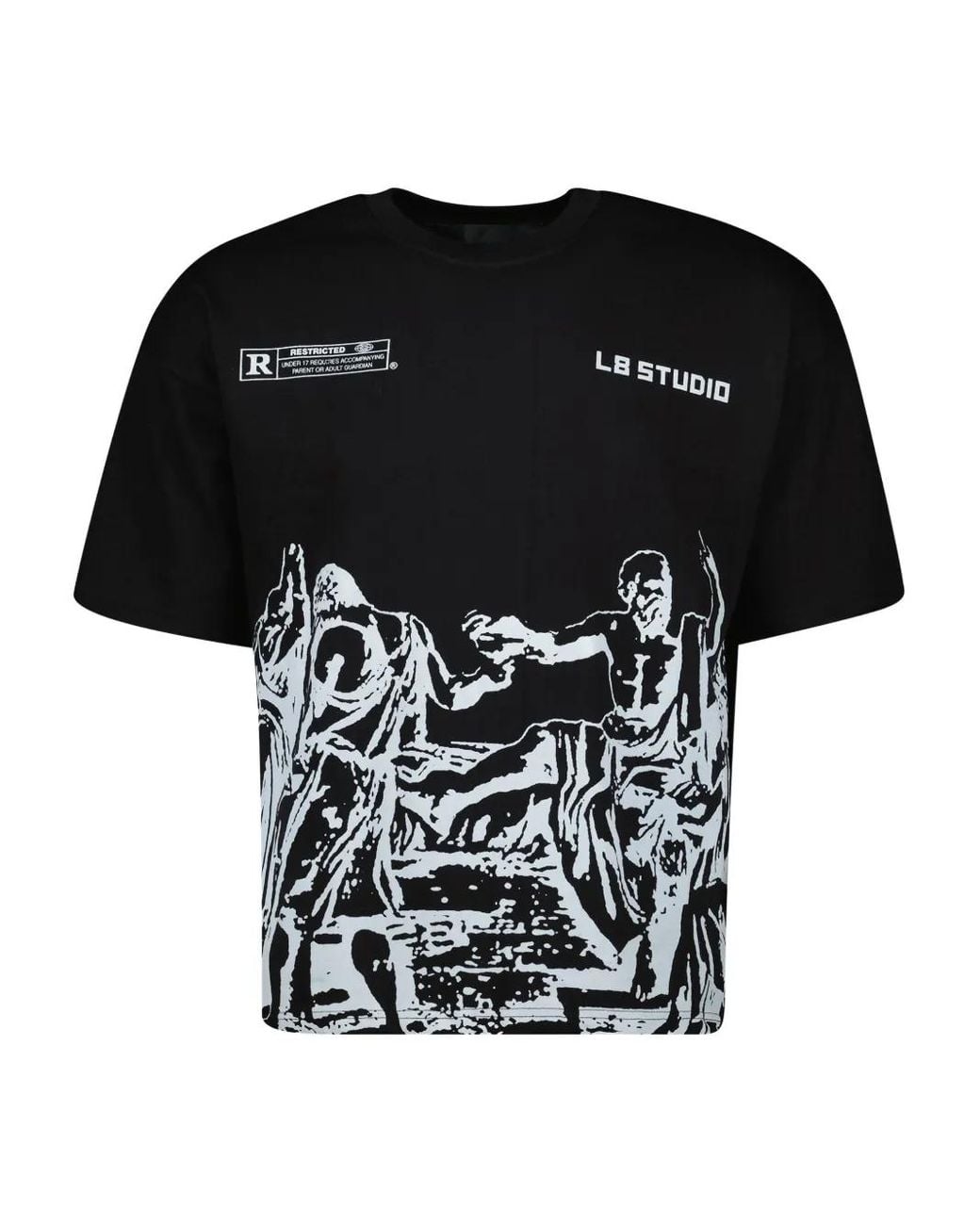L8 Studio Black Socrates Cotton T-Shirt for men