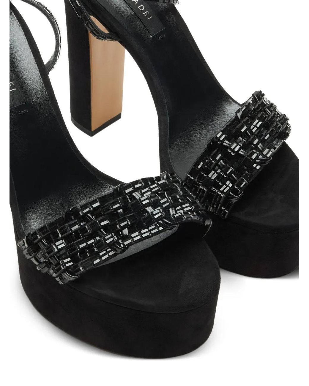 Casadei Black Godyva Crystal-Embellished Sandals