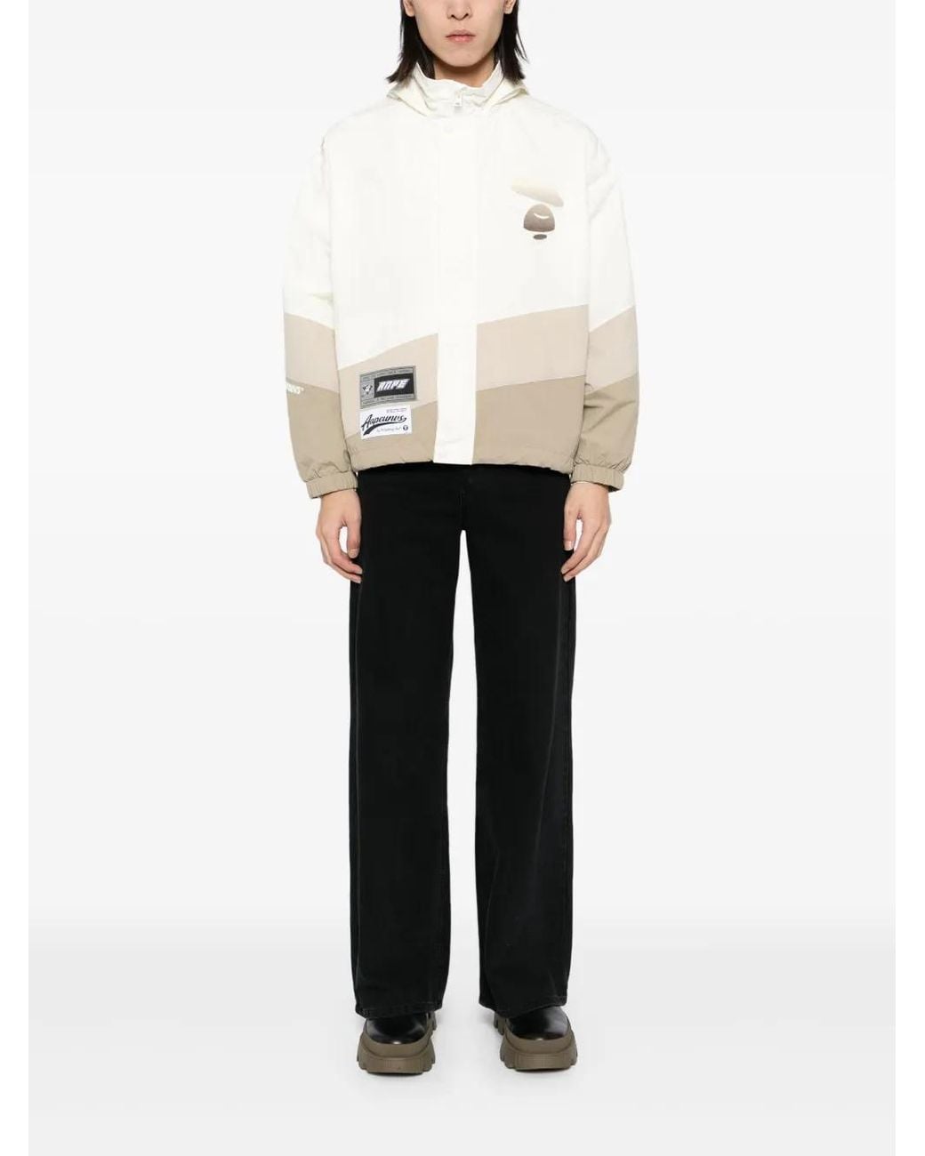 Aape By A Bathing Ape White Logo-Patch Long-Sleeved Jacket for men
