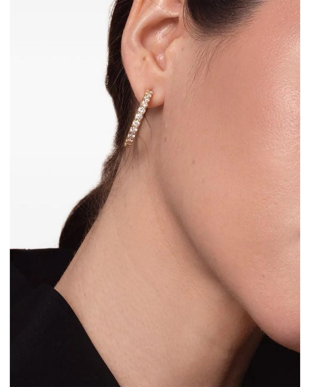 Kwiat Metallic Boucles D'Oreilles Serties De Diamants