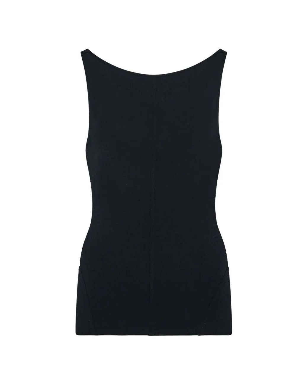 Another Tomorrow Black Cut-Out Tank Top