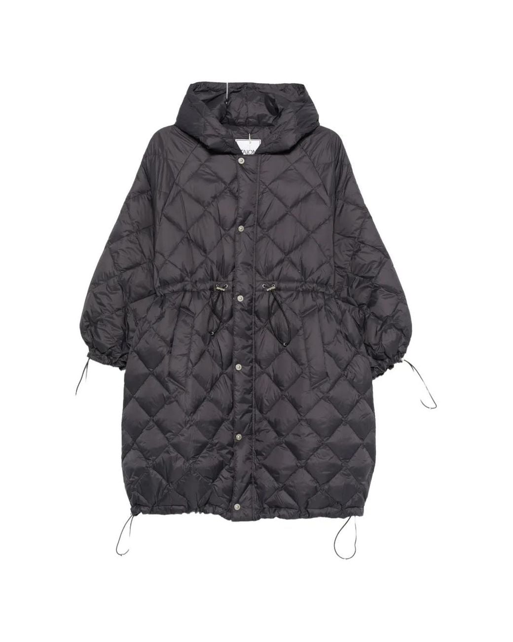 Taion Gray Quilted Hooded Coat