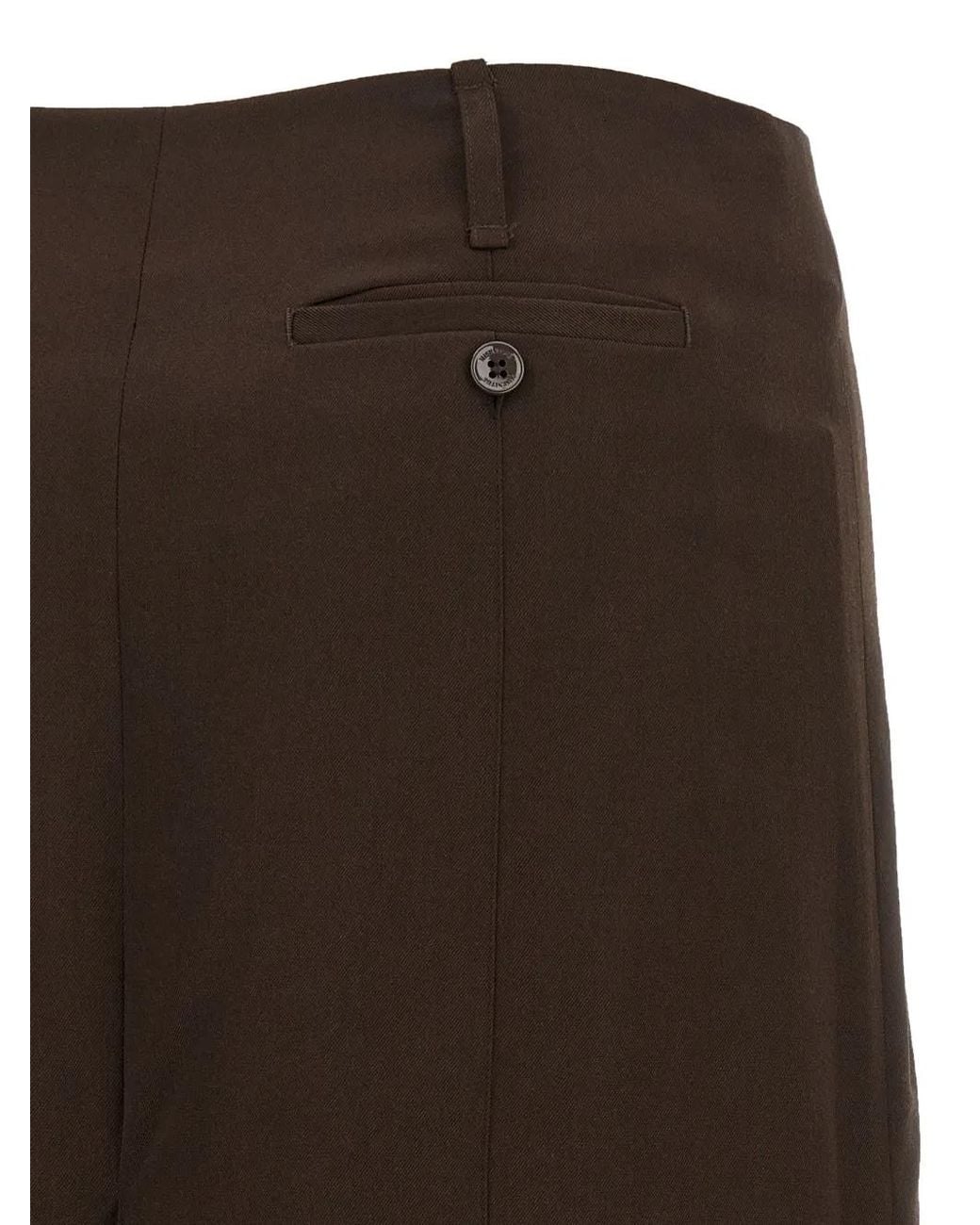 MISENITHE Brown Anne-Mary Slit-Detail Midi Skirt