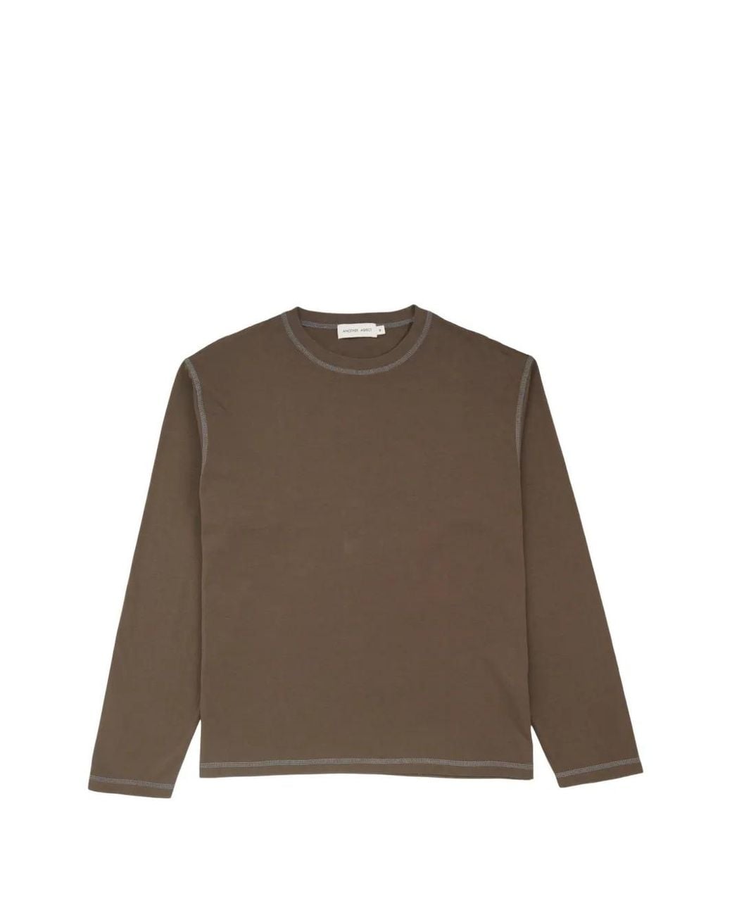 Another Aspect Brown Another 3.0 Contrast-Stitch Long-Sleeve T-Shirt for men