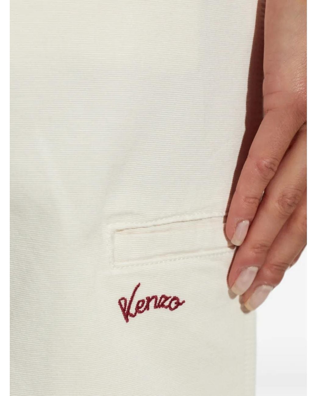 KENZO White Stitched-Panel Jeans