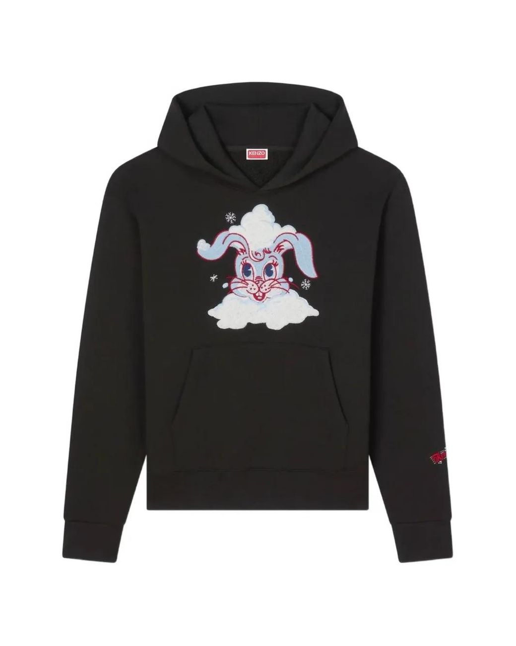 KENZO Black Bunny-Embroidered Hoodie for men