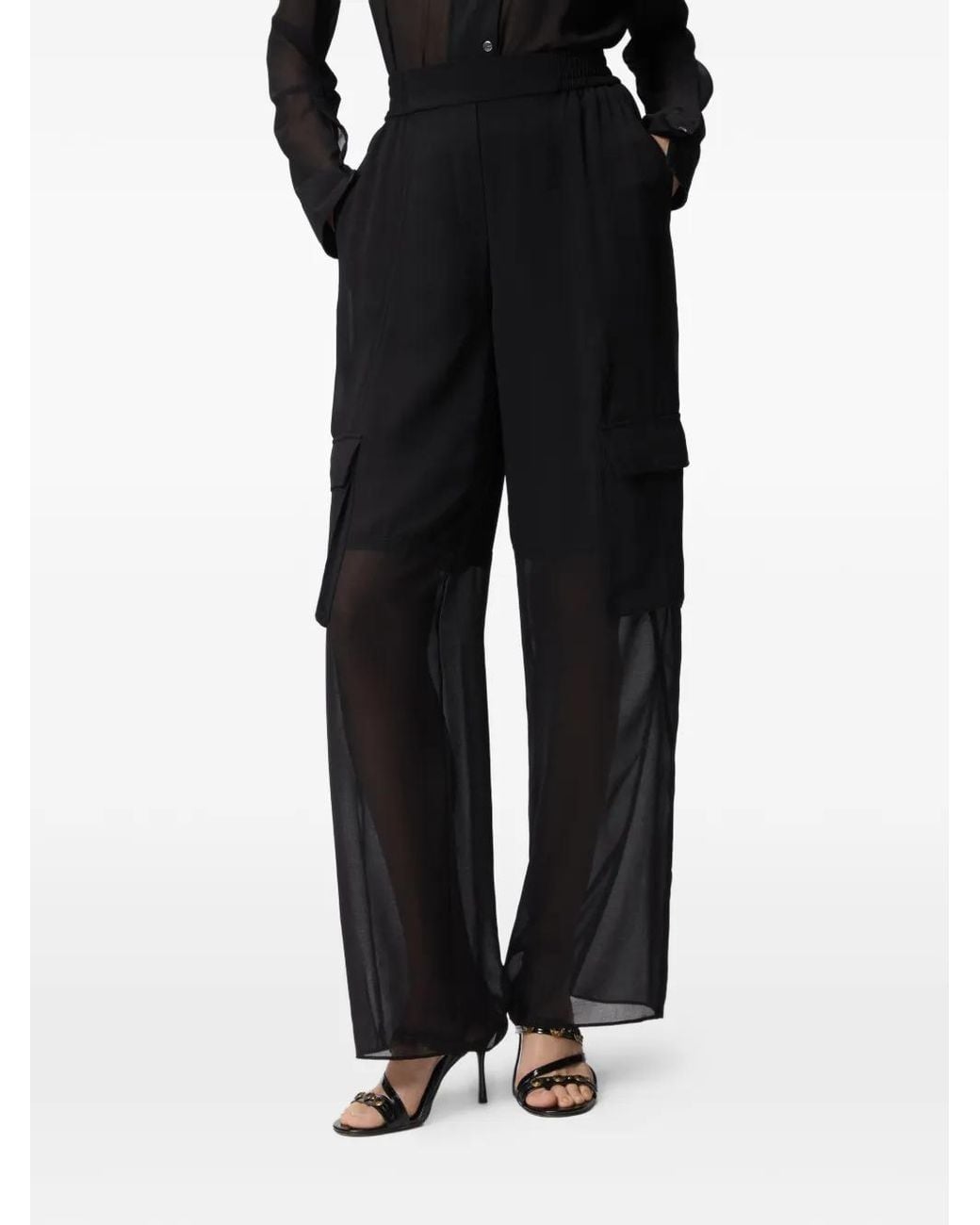 Pinko Black Lightweight Trousers With Cargo Pockets