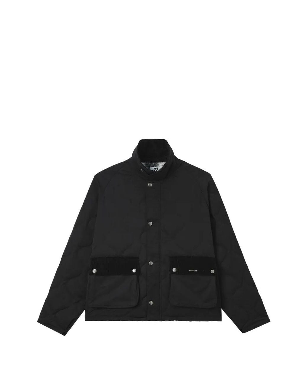 Izzue Black Quilted High-Neck Jacket for men