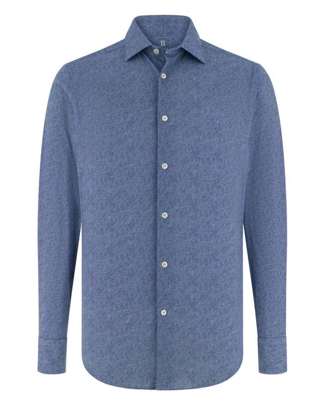 Boggi Blue Slim Fit Stretch Nylon Shirt for men