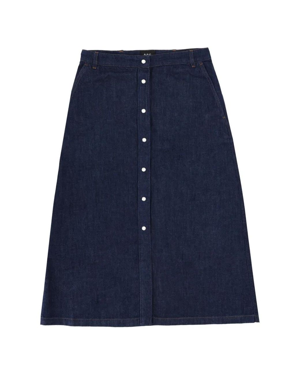 A.P.C. Blue Denim Midi Skirt