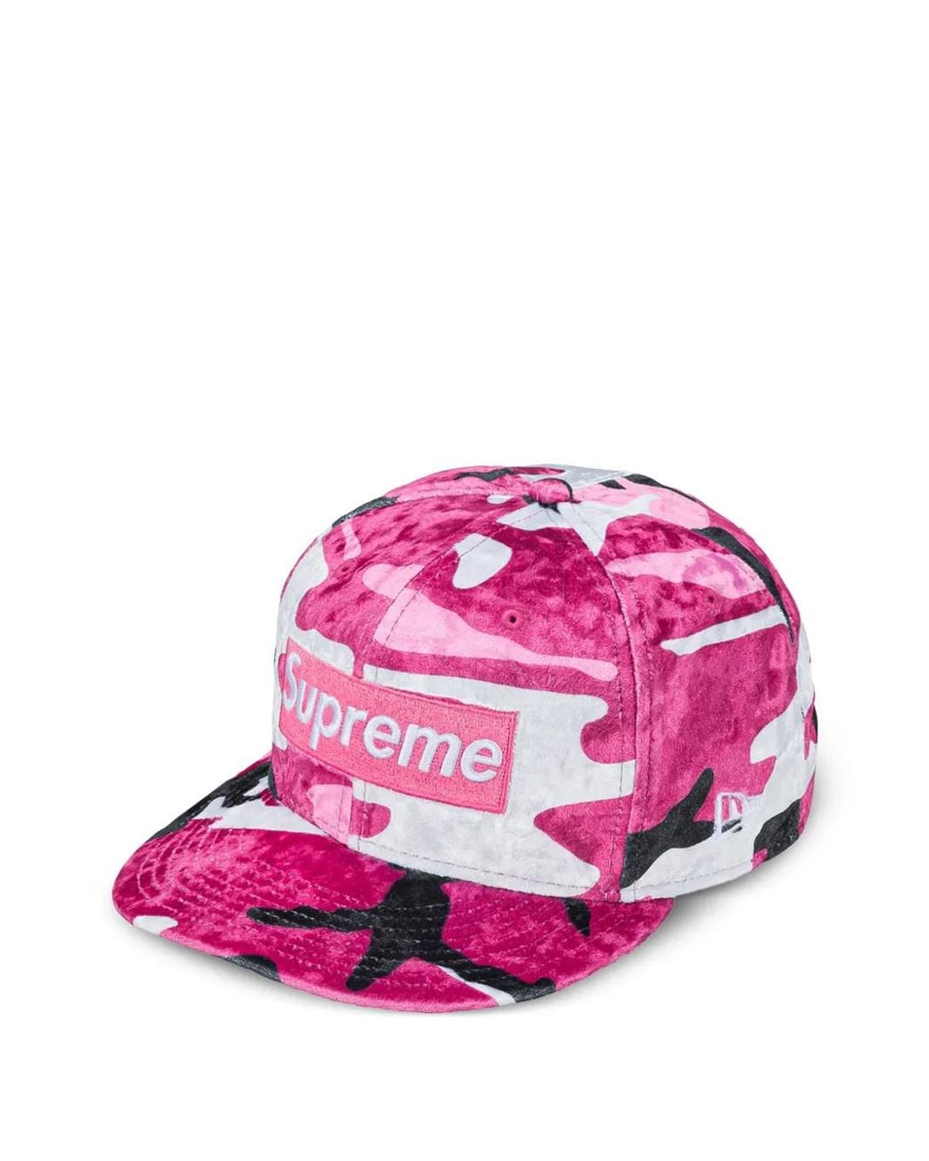 Supreme Pink New Era Velvet Cap