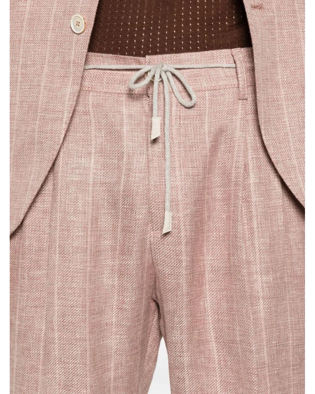 Eleventy Pink Striped-Pattern Suit for men
