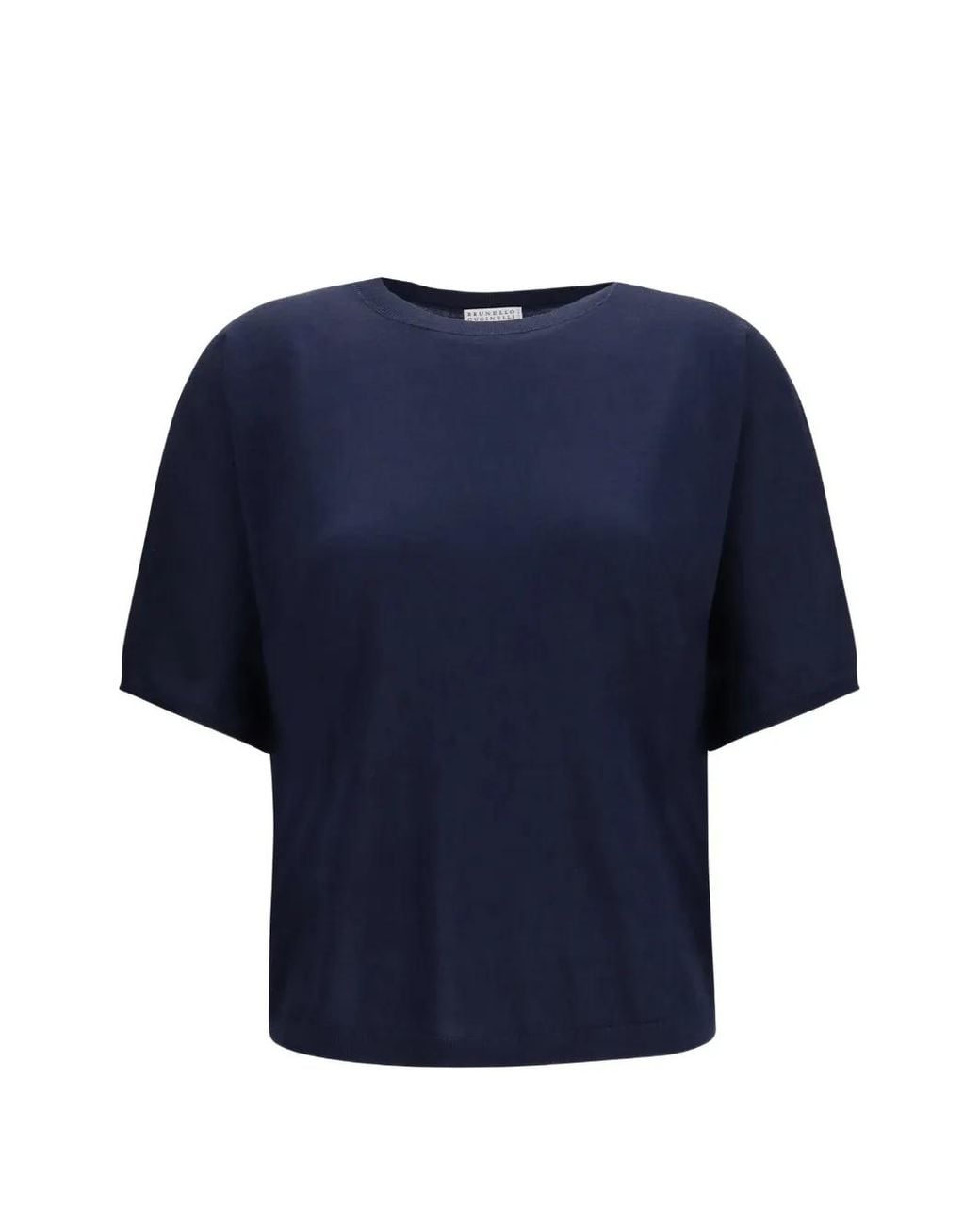 Brunello Cucinelli Blue Short-Sleeve Round-Neck Cashmere T-Shirt