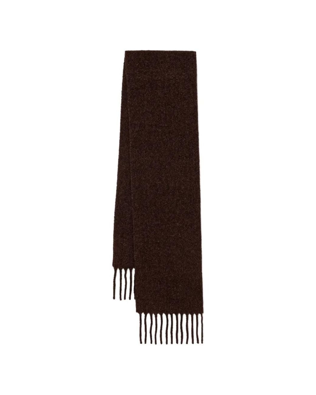 Marc O' Polo Brown Écharpe Feutrée À Franges