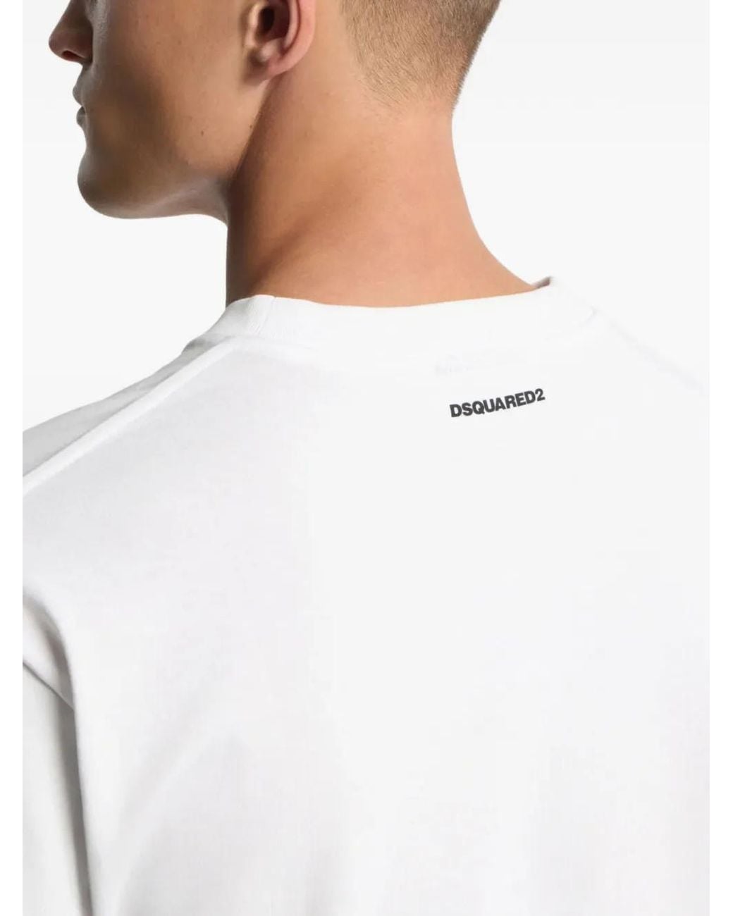 DSquared² White Iconique Graphic-Print T-Shirt for men