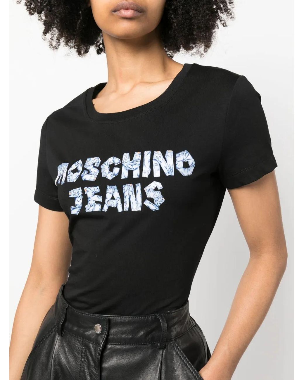 Moschino Black Logo-Print Cotton T-Shirt