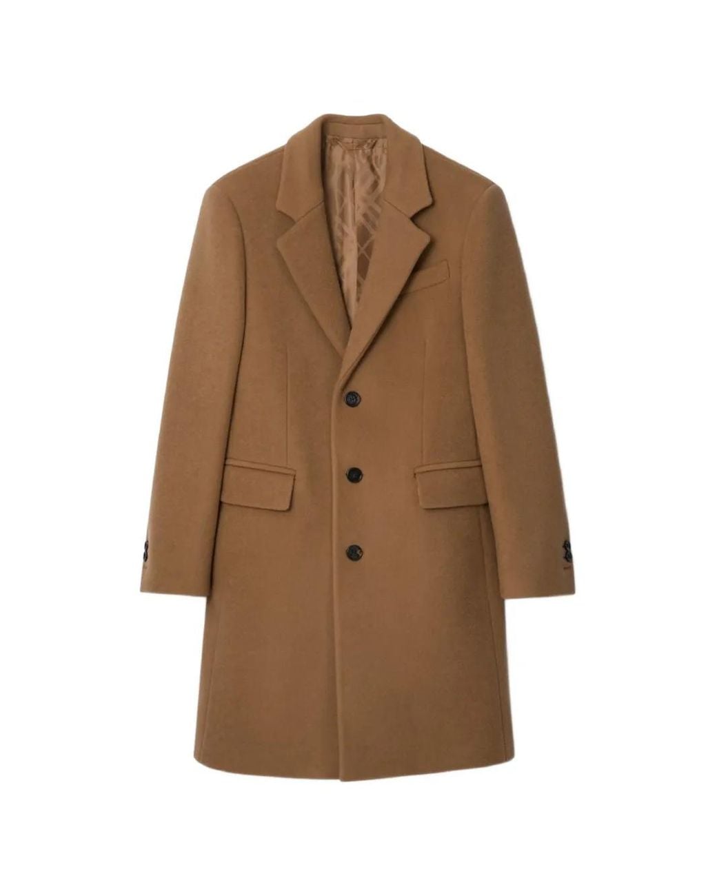 Burberry Natural Wool Tailored Coat for men