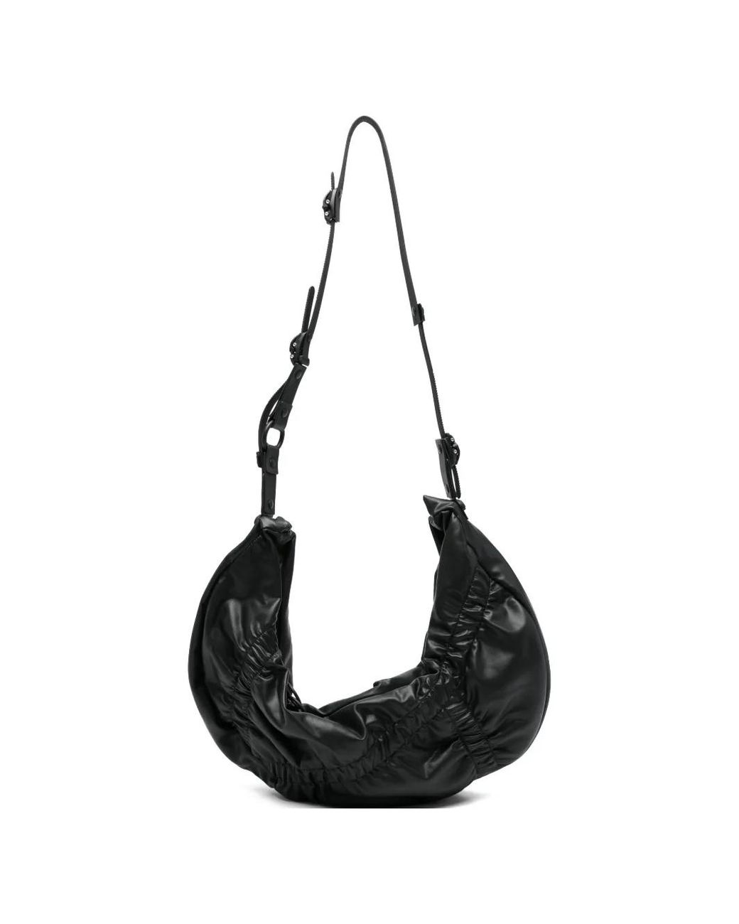 Innerraum Black Gathered-Detail Messenger Bag for men