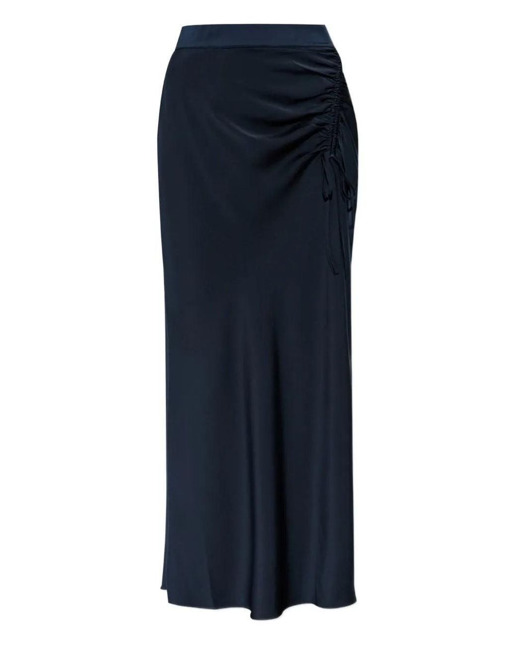 AllSaints Blue Drawstring Bias-Cut Skirt