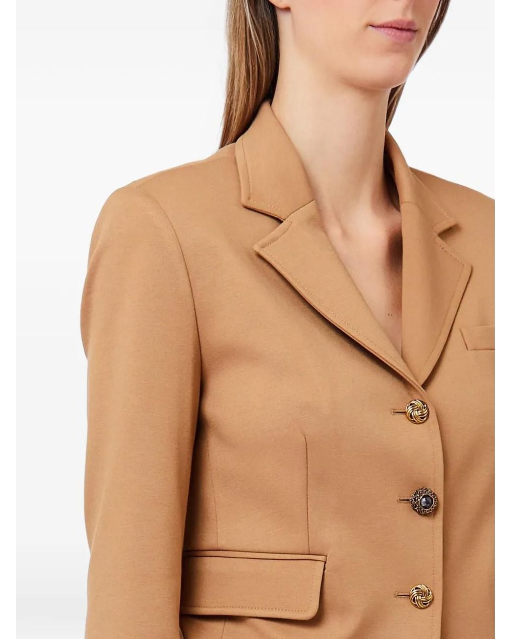 Liu Jo Blue Button-Up Notched-Lapels Blazer