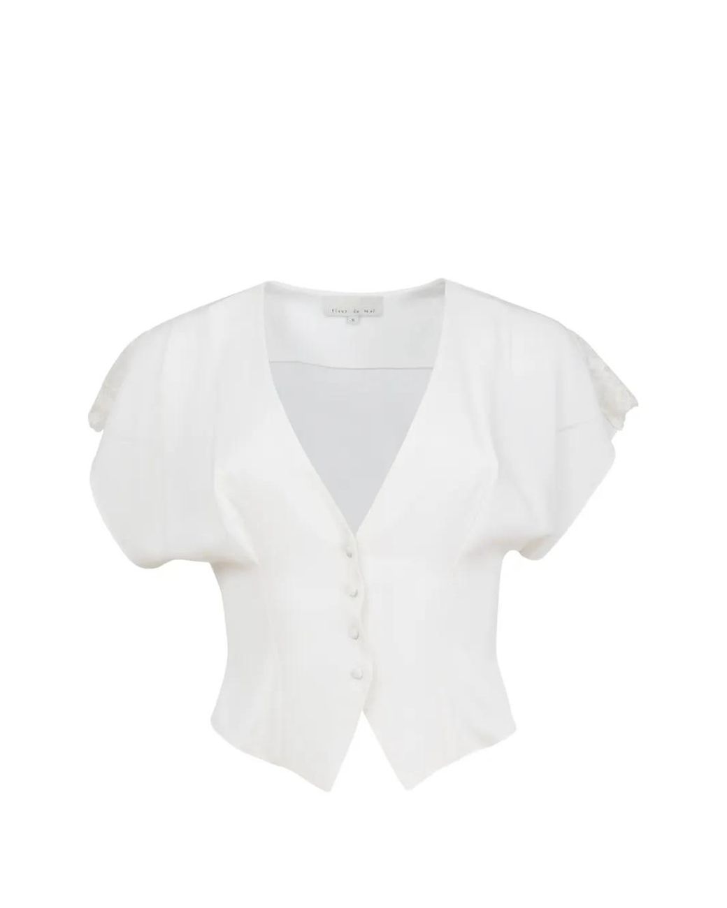 Fleur du Mal White Adeline Flounce Top